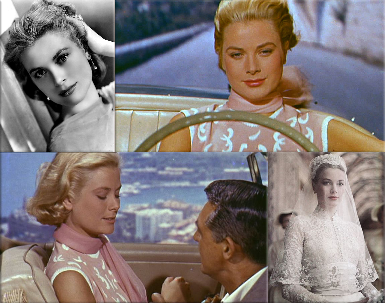 Grace Kelly: in High Society (1956) ● To Catch a Thief ● with Cary Grant in To Catch a Thief ● Grace Kelly in her wedding dress