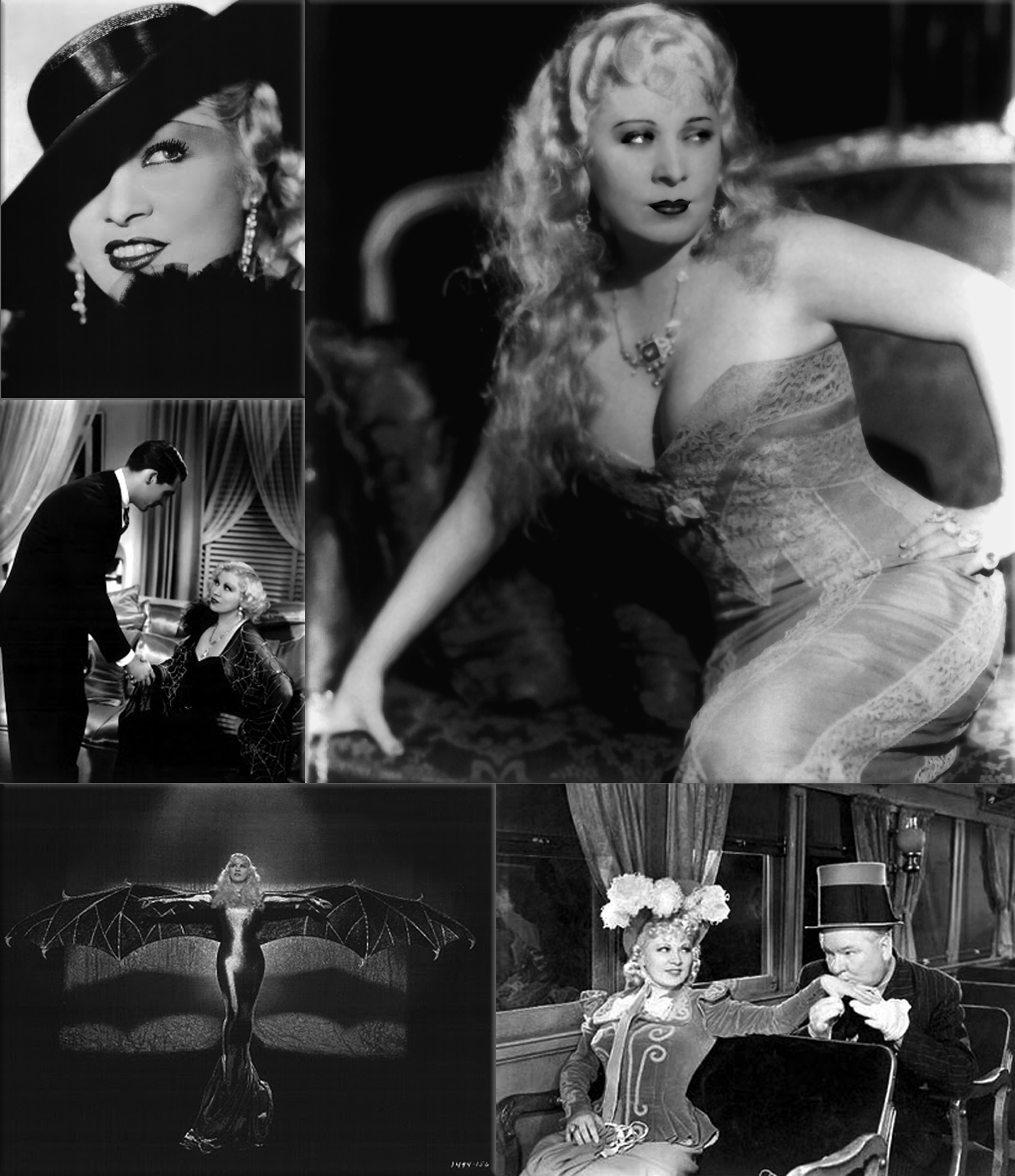 Mae West: I'm No Angel (1933) ● as Mae West Lady Lou in She Done Him Wrong (1933) ● Diamond Lil (1928) ● My Little Chickadee (1940)