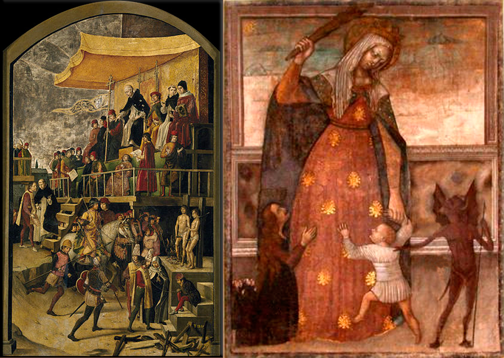 Saint Dominic Presiding over an Auto-da-fé Pedro Berruguete, around 1495 ●  Our Lady, Exterminatrix of Heresies