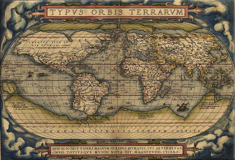 In 1570 (May 20) Gilles Coppens de Diest at Antwerp published 53 maps created by Abraham Ortelius under the title Theatrum Orbis Terrarum, considered the 'first modern atlas'