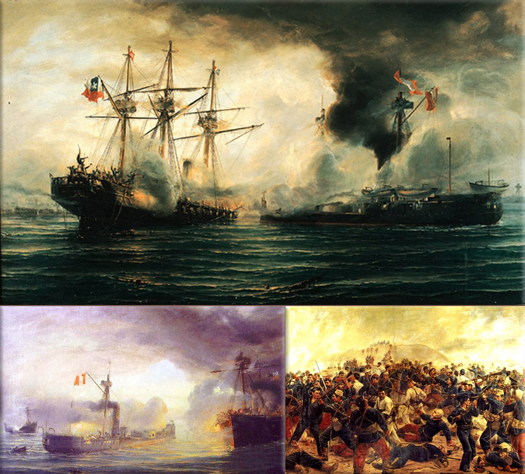 War of the Pacific: (1879 - 1883) Chile fought against Bolivia and Peru