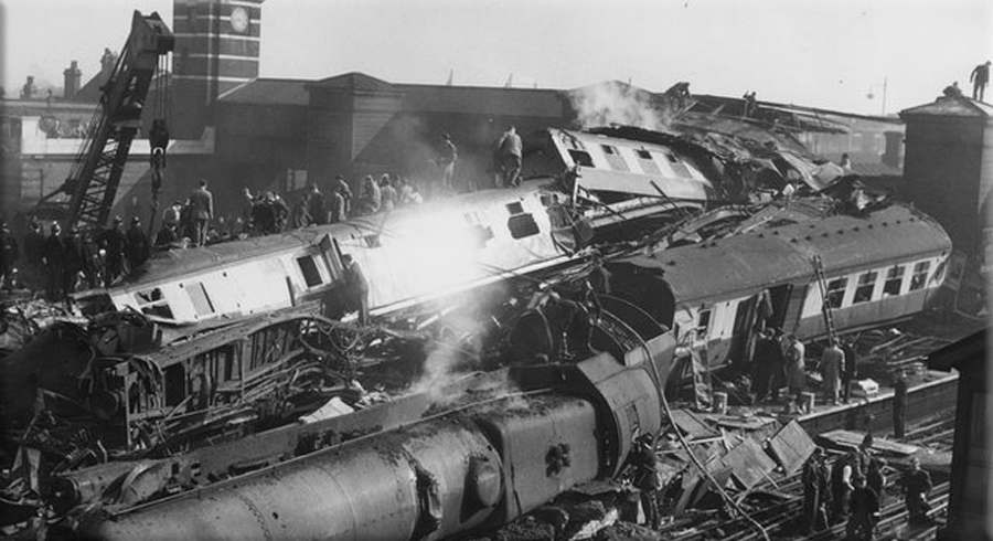 Quintinshill rail disaster: Three trains collide near Gretna Green, Scotland, killing 227 people and injuring 246; the accident is found to be the result of non-standard operating practices during a shift change at a busy junction on May 22nd, 1915.