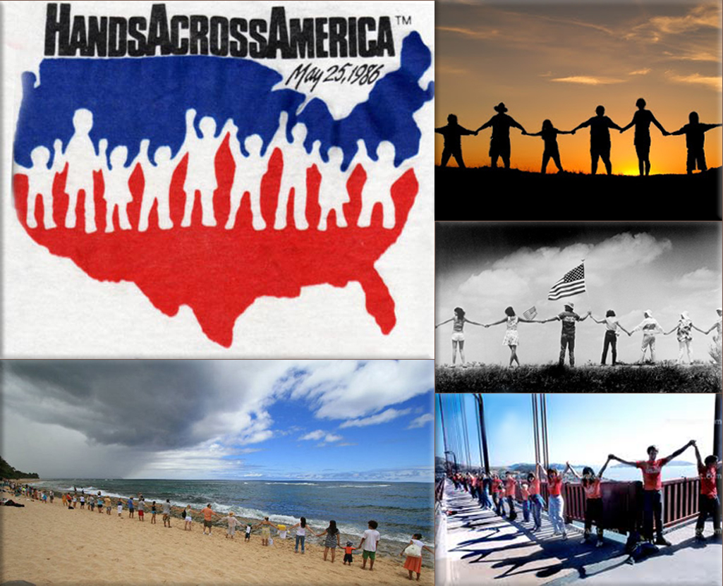 Hands Across America takes place.