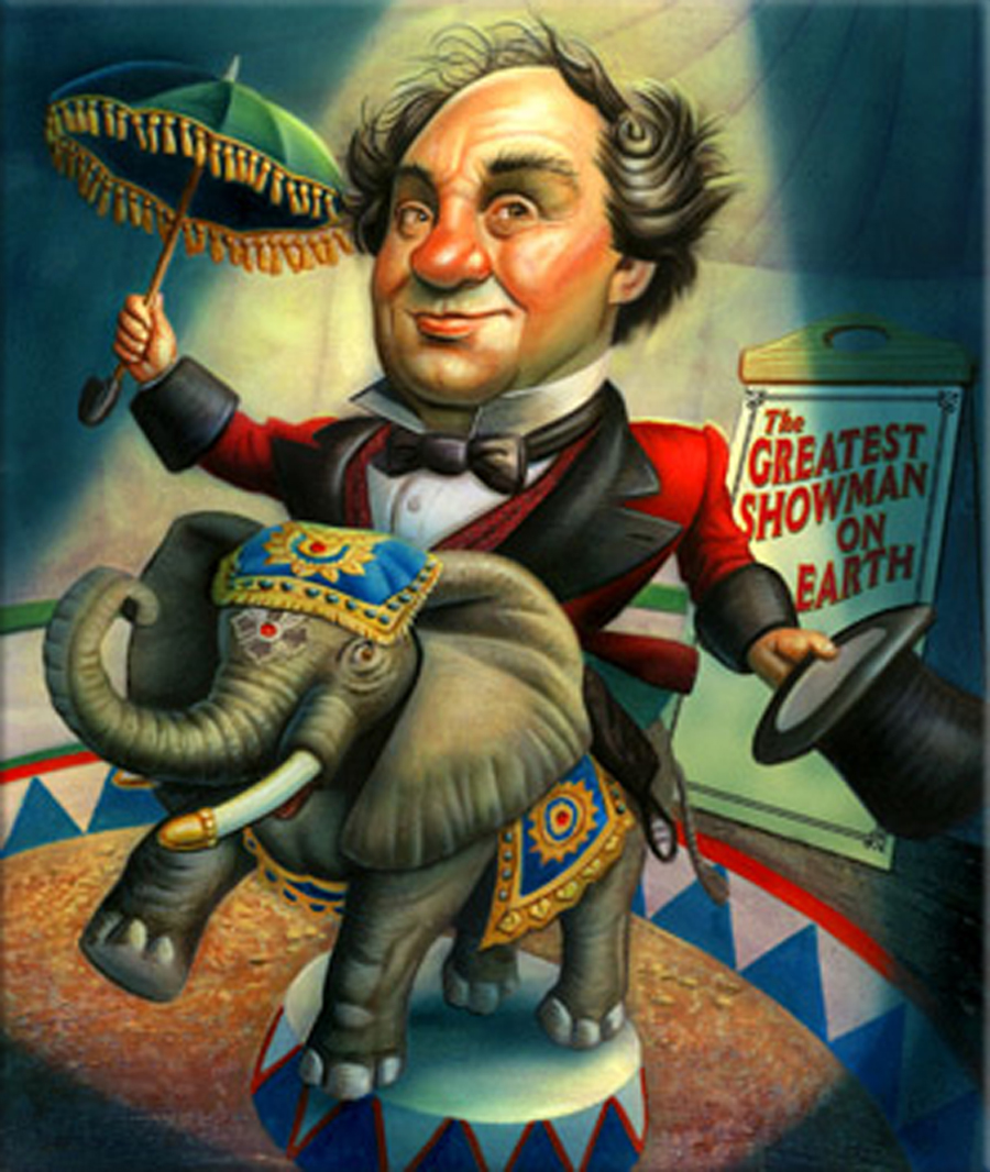 P. T. Barnum and his circus start their first tour of the United States
