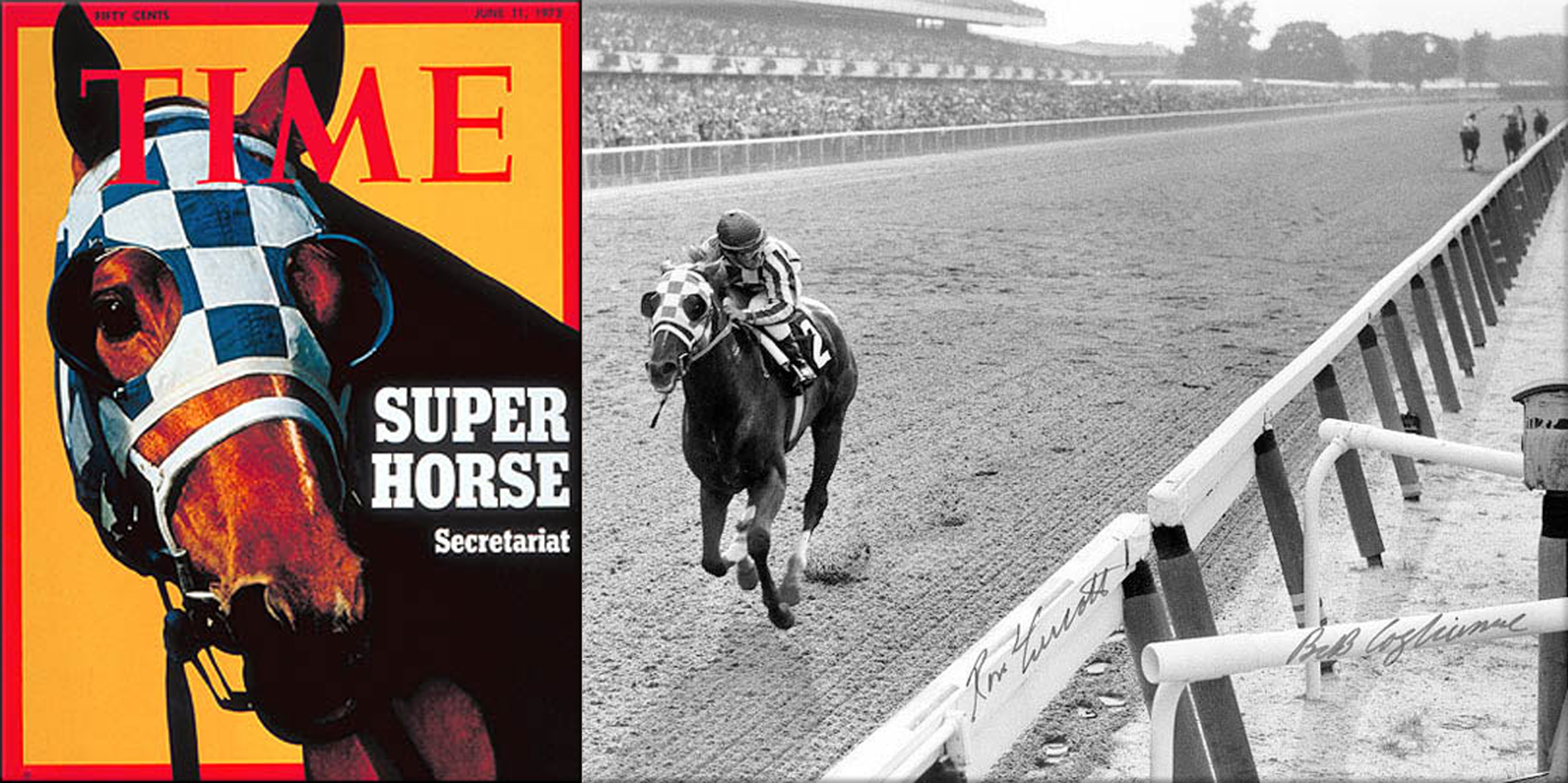 Secretariat: Cover of Time, June 11th, 1973 ● Secretariat (1970-89) was the winner of the 1973 Triple Crown and is widely considered to be one of the greatest Thoroughbred race horses of all time, ESPN