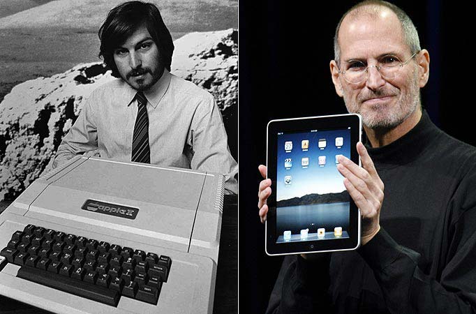 Steve Job with the Apple II and IPad