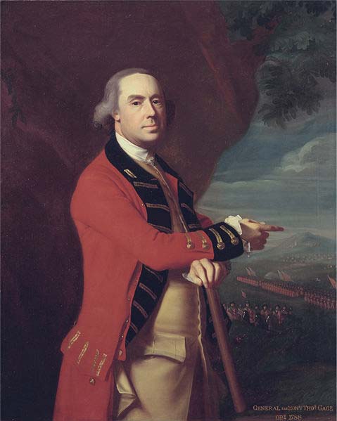 American Revolution: British general Thomas Gage declares martial law in Massachusetts. The British offer a pardon to all colonists who lay down their arms. There would be only two exceptions to the amnesty: Samuel Adams and John Hancock, if captured, were to be hanged