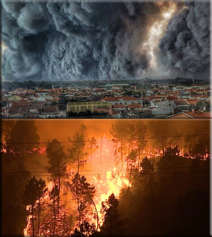 Portugal wildfires: A series of wildfires in central Portugal kill at least 64 people and injure 204 others.