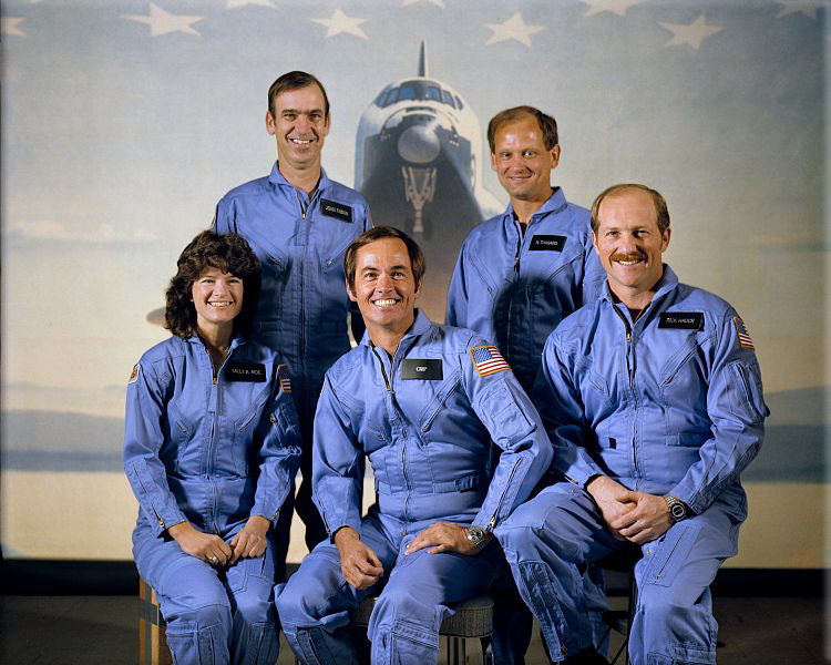 Space Shuttle program: STS-7, Astronaut Sally Ride becomes the first American woman in space