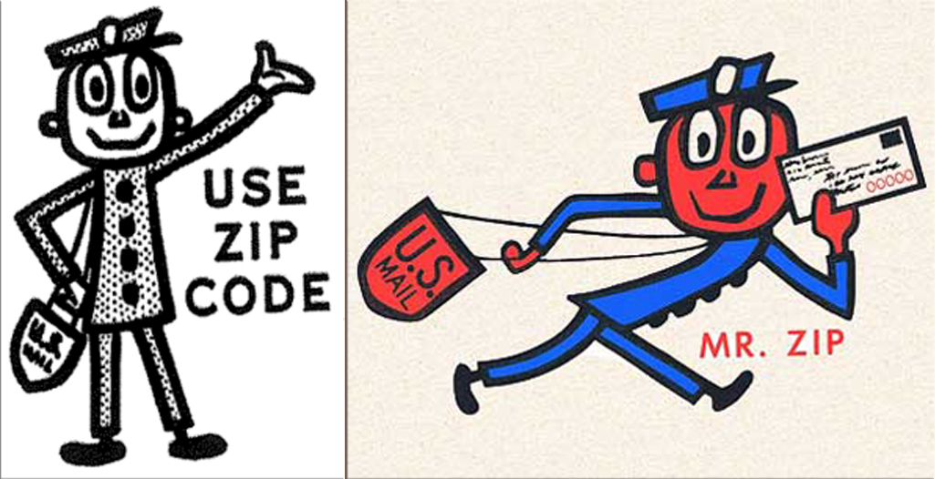 Mr. Zippy, the Post Office Mascot, introduced ZIP Codes to the United States