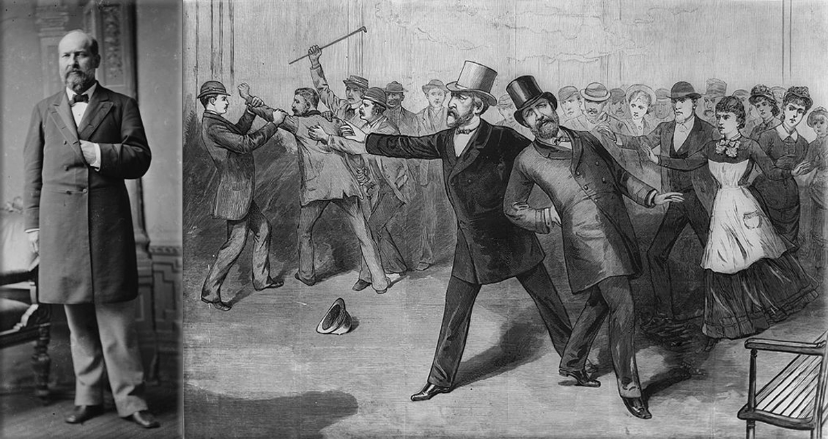Charles J. Guiteau shoots and fatally wounds U.S. President James Garfield