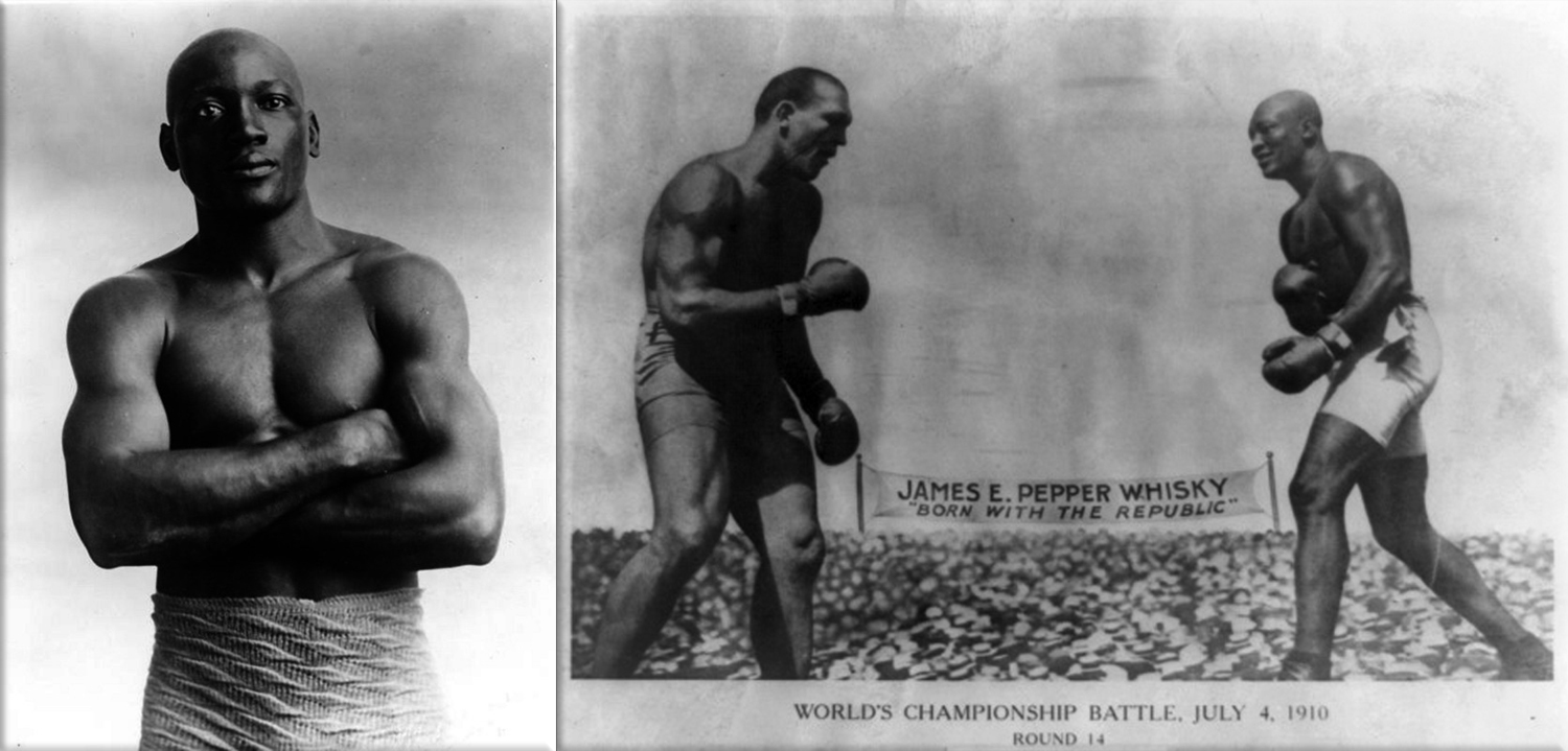  African-American boxer Jack Johnson knocks out white boxer Jim Jeffries in a heavyweight boxing match sparking race riots across the United States