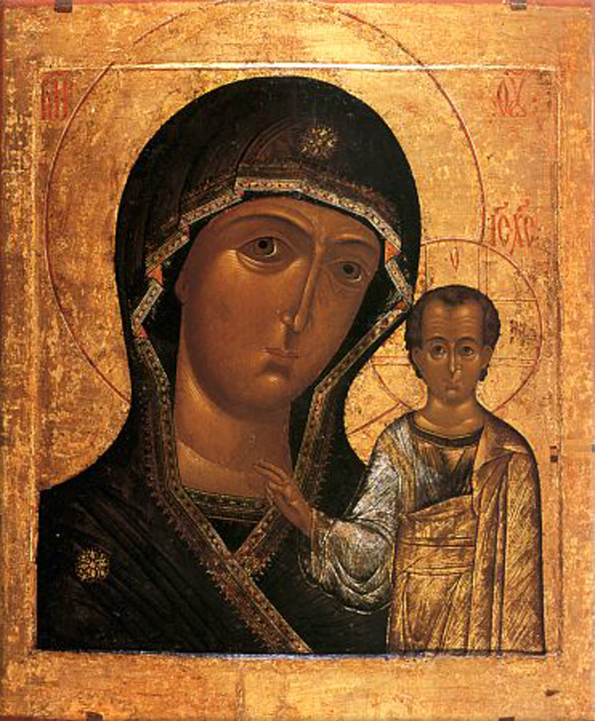 Our Lady of Kazan, a holy icon of the Russian Orthodox Church, is discovered underground in the city of Kazan, Tatarstan
