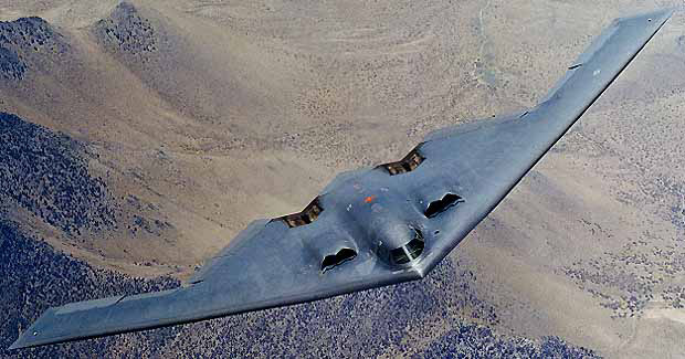 In Palmdale, California, the first prototype B-2 Spirit stealth bomber is revealed