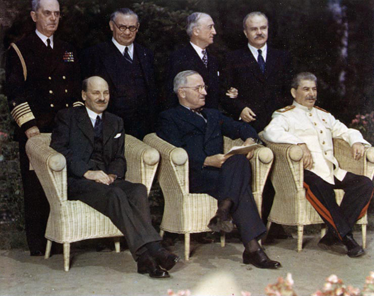 The Potsdam Conference: held at Cecilienhof, the home of Crown Prince Wilhelm Hohenzollern, in Potsdam, occupied Germany, from July 17 to August 2, 1945