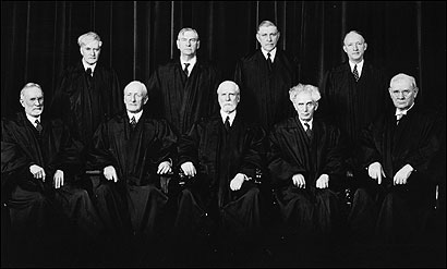 New Deal: the United States Senate votes down President Franklin D. Roosevelt's proposal to add more justices to the Supreme Court of the United States