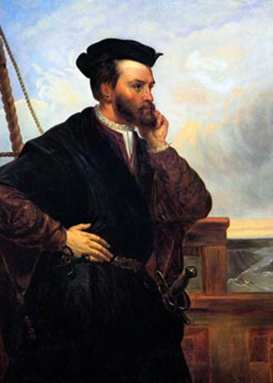 Portrait of French explorer Jacques Cartier, by Théophile Hamel 1844