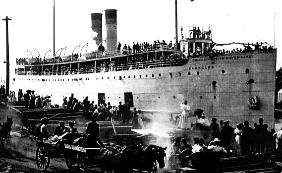The passenger ship S.S. Eastland capsizes while tied to a dock in the Chicago River. A total of 844 passengers and crew are killed in the largest loss of life disaster from a single shipwreck on the Great Lakes