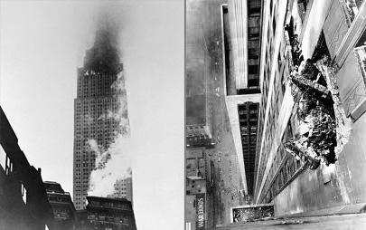 World War II: A U.S. Army B-25 bomber crashes into the 79th floor of the Empire State Building killing 14 and injuring 26