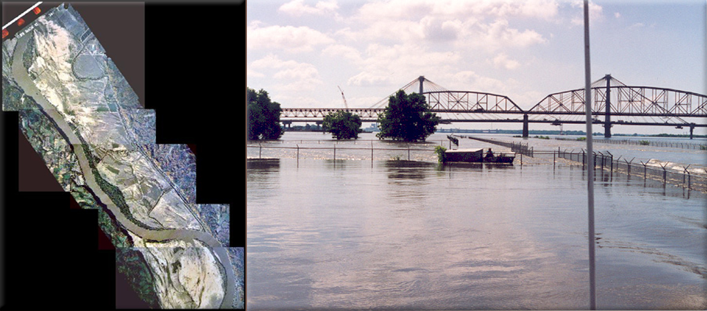 The Great Mississippi and Missouri Rivers Flood of 1993 comes to a peak