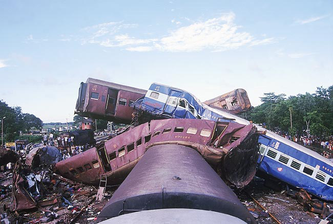 The Gaisal train disaster claims 285 lives in Assam, India.