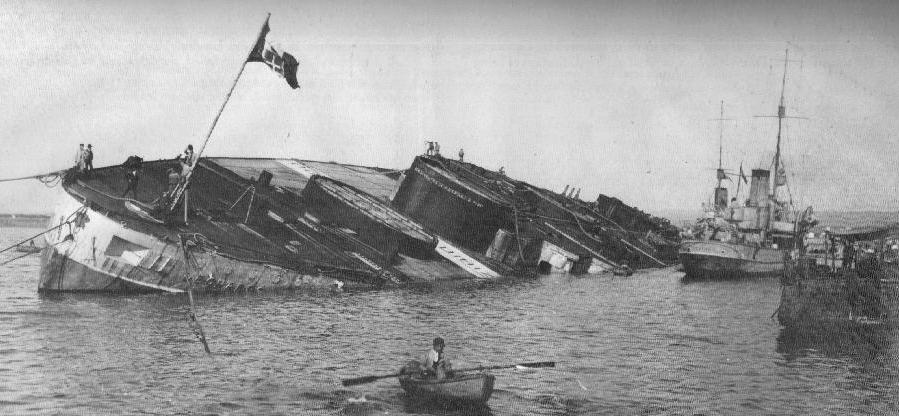 World War I: Austrian sabotage causes the sinking of the Italian battleship Leonardo da Vinci in Taranto