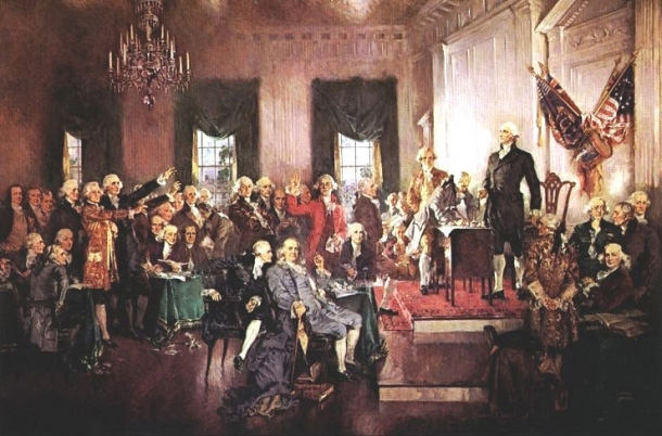 The signing of the United States Declaration of Independence