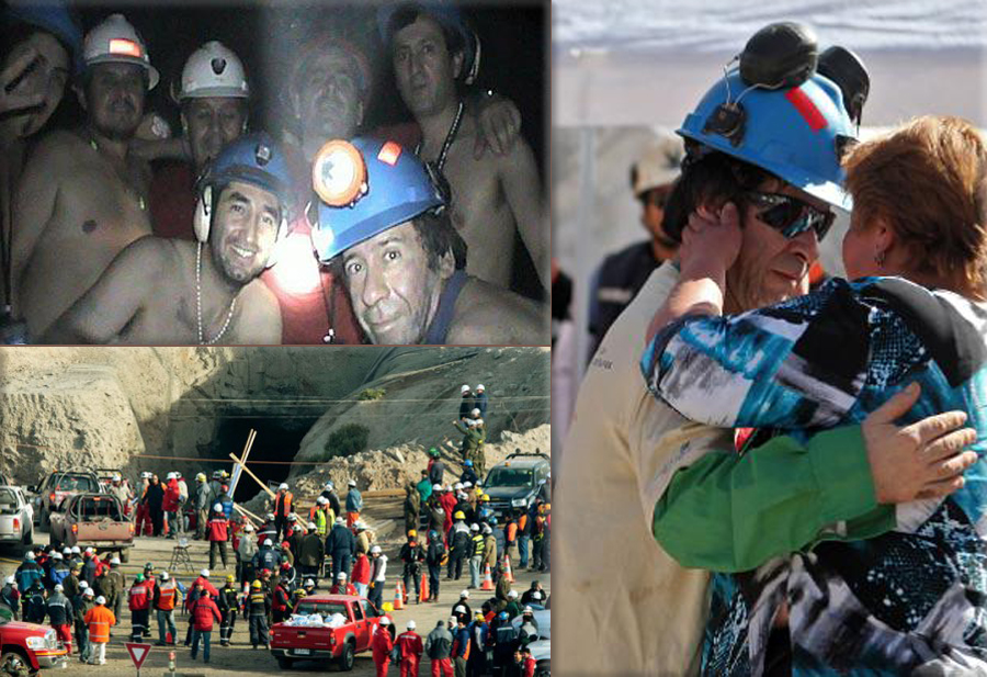 2010 Copiapó mining accident occurs, trapping 33 Chilean miners approximately 2,300 ft (700 m) below the ground.