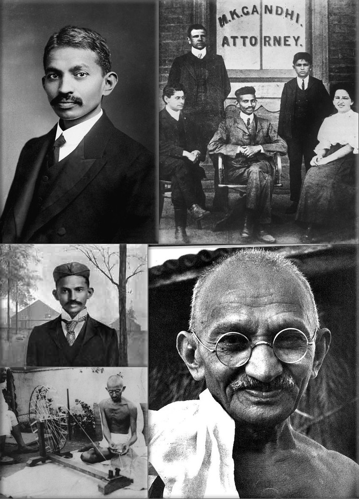 Mohandas Karamchand Gandhi (October 2, 1869 – January 30, 1948): commonly known as Mahatma Gandhi, was the preeminent leader of Indian nationalism in British-ruled India (Employing non-violent civil disobedience, Gandhi led India to independence and inspired movements for non-violence, civil rights and freedom across the world)