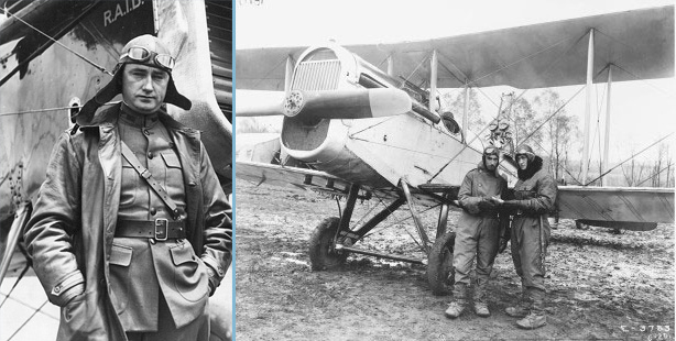 Captain Lowell Smith and Lieutenant John P. Richter performed the first mid-air refueling on De Havilland DH-4B, setting an endurance flight record of 37 hours