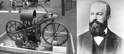 Gottlieb Daimler patents the world's first internal combustion motorcycle, the Reitwagen