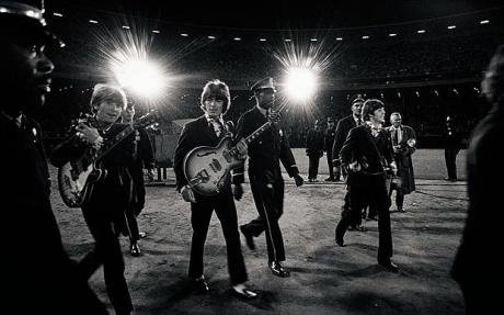 The Beatles perform their last concert before paying fans at Candlestick Park in San Francisco
