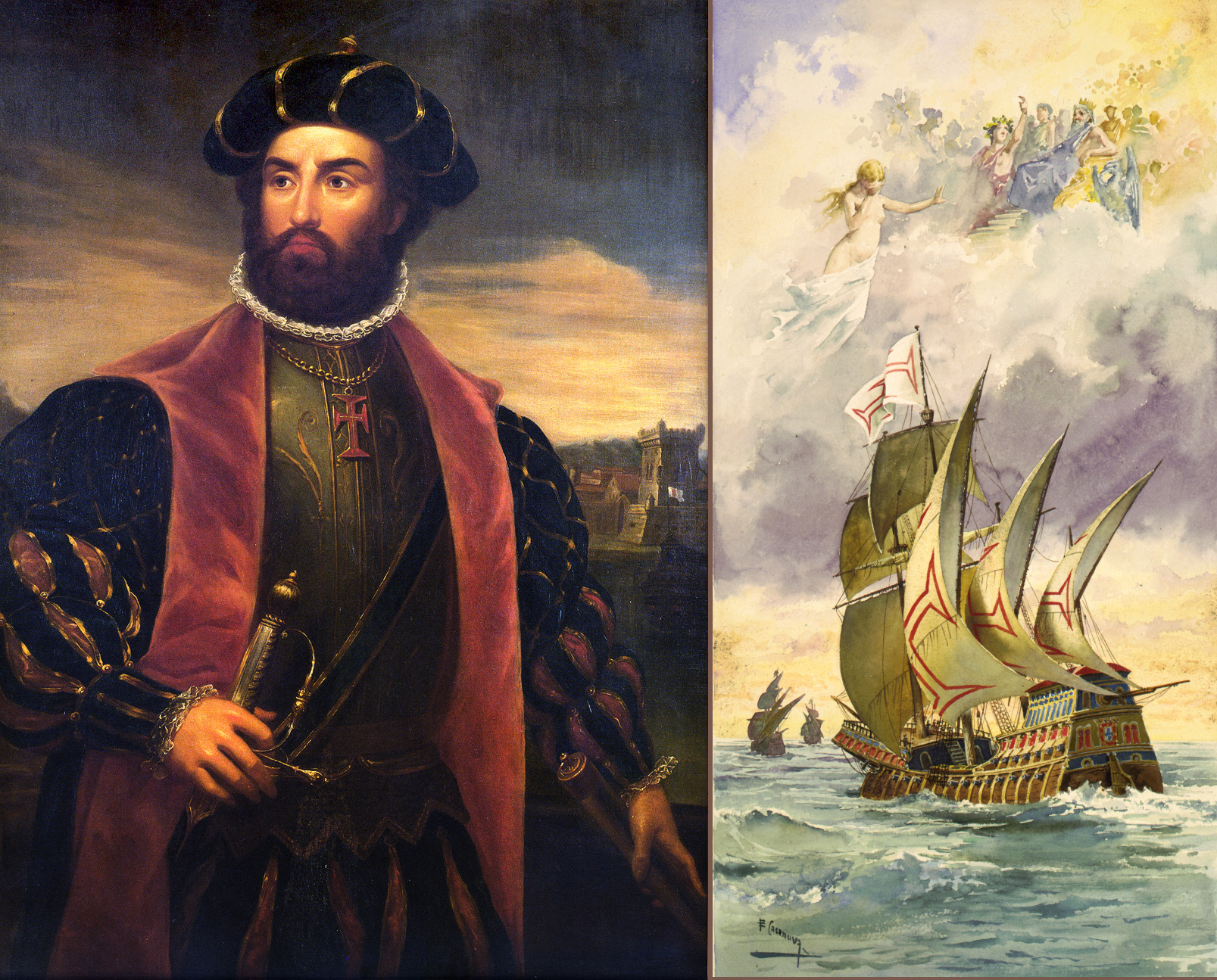 Vasco da Gama sets sail on the first direct European voyage to India