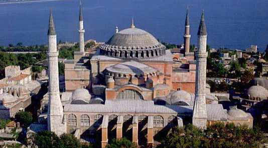 Byzantine Empire is the great church of Hagia Sophia (Church of the Holy Wisdom) in Constantinople (562)