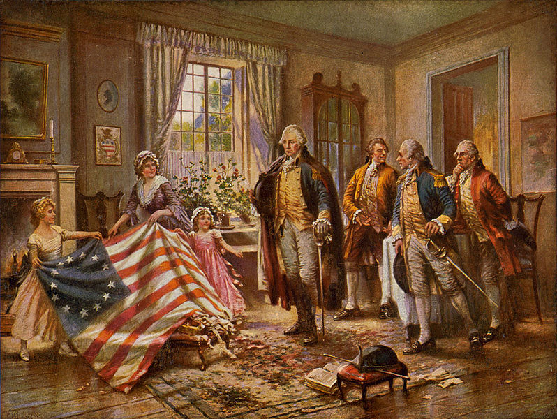 American Revolutionary War: Battle of Cooch's Bridge; the Flag of the United States is flown in battle for the first time