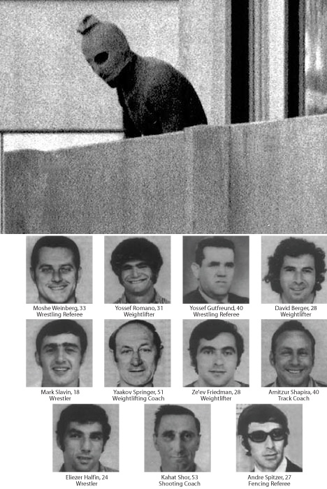 Munich Massacre: Palestinian terrorist group called 'Black September' attack and take hostage 11 Israeli athletes at the Munich Olympic Games. 2 die in the attack and 9 die the following day
