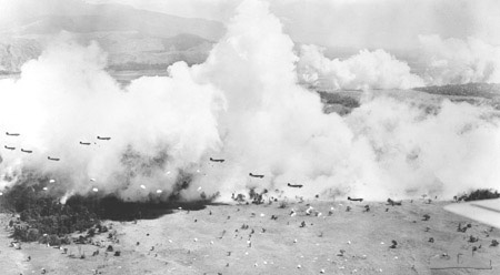 World War II: Salamaua–Lae campaign; 503rd Parachute Infantry Regiment, lands and occupies Nazdab, near Lae