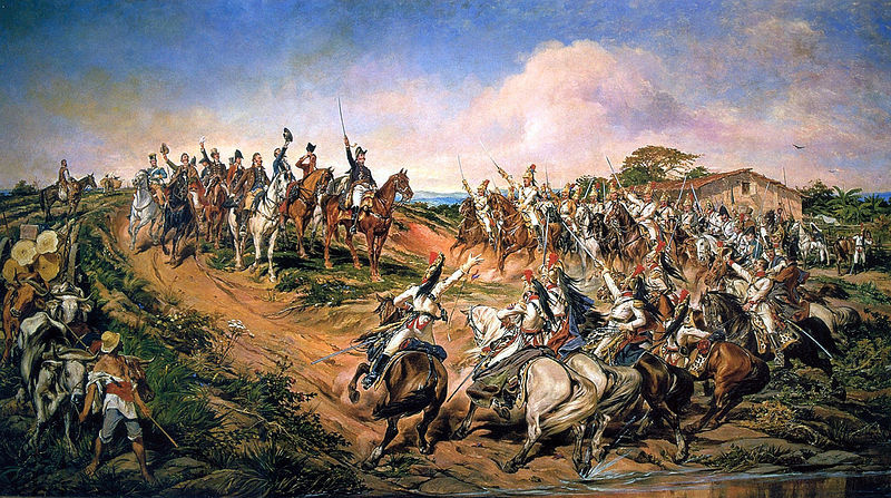 Dom Pedro I declares Brazil independent from Portugal on the shores of the Ipiranga Brook in São Paulo.