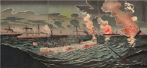 First Sino-Japanese War: Battle of the Yalu River; largest naval engagement of the war
