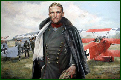 World War I: Manfred von Richthofen ('The Red Baron'), a flying ace of the German Luftstreitkräfte, wins his first aerial combat near Cambrai, France