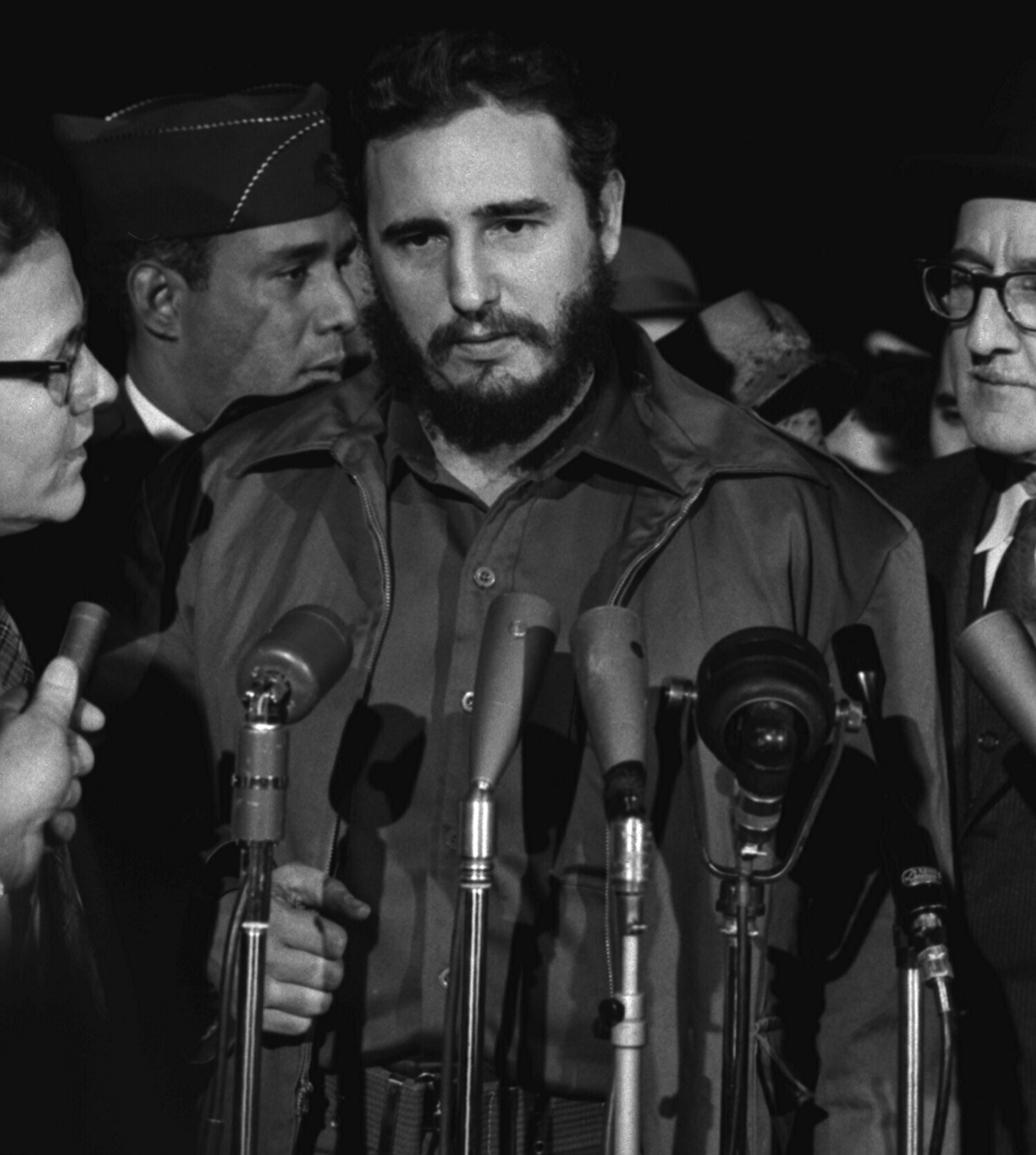 Fidel Castro arrives in New York City as the head of the Cuban delegation to the United Nations