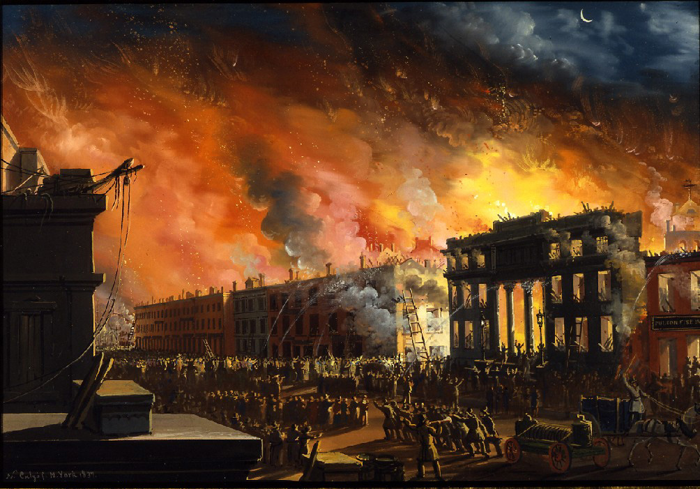 American Revolutionary War: Part of New York City is burned shortly after being occupied by British forces