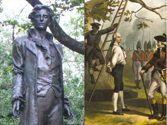 American Revolutionary War: Nathan Hale is hanged for spying