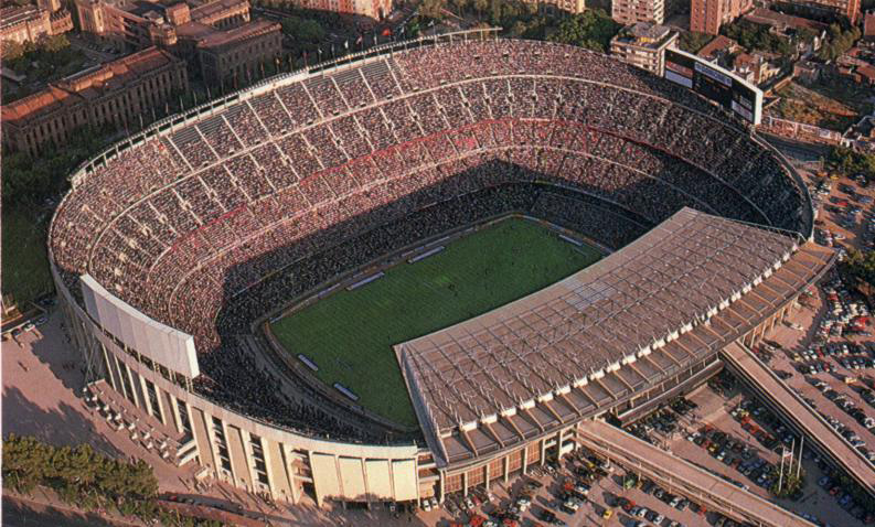 Camp Nou, the largest stadium in Europe, is opened in Barcelona