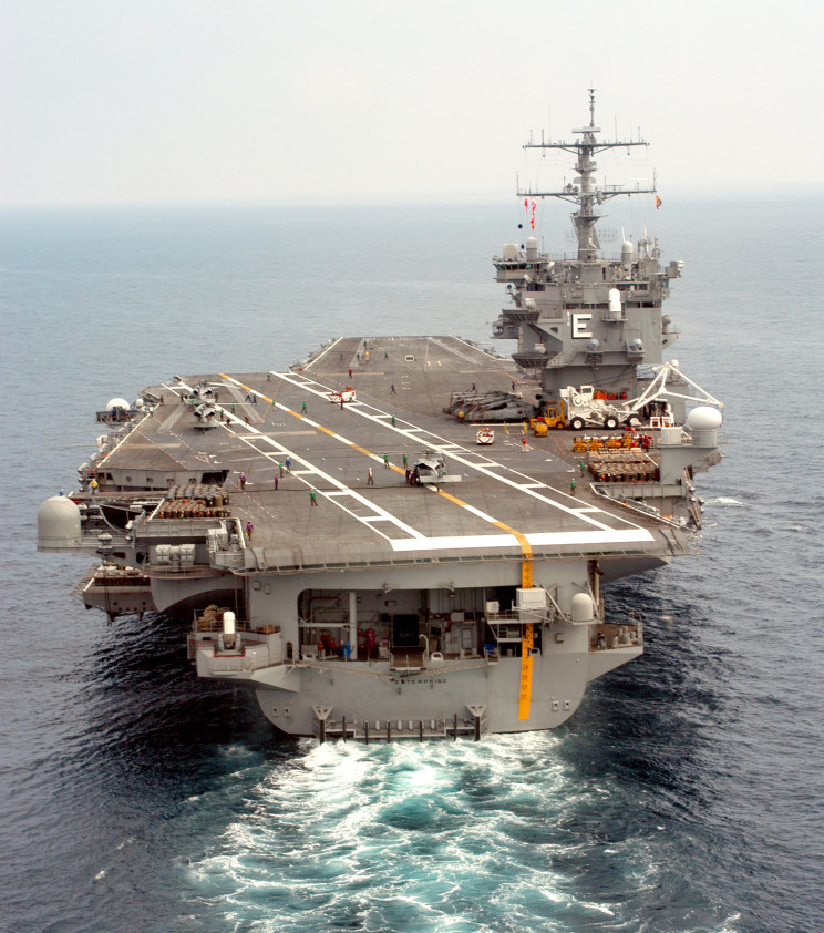 USS Enterprise (CVN-65), the world's first nuclear-powered aircraft carrier is launched