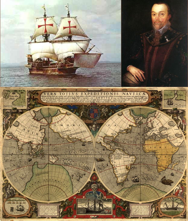 Sir Francis Drake finishes his circumnavigation of the Earth