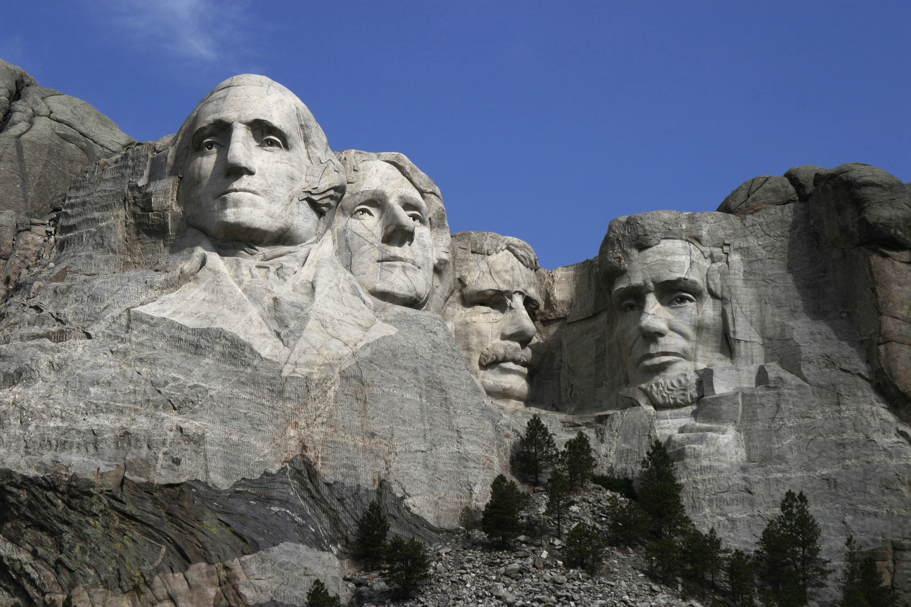 Mount Rushmore National Memorial is a sculpture carved into the granite face of Mount Rushmore near Keystone, South Dakota, in the United States