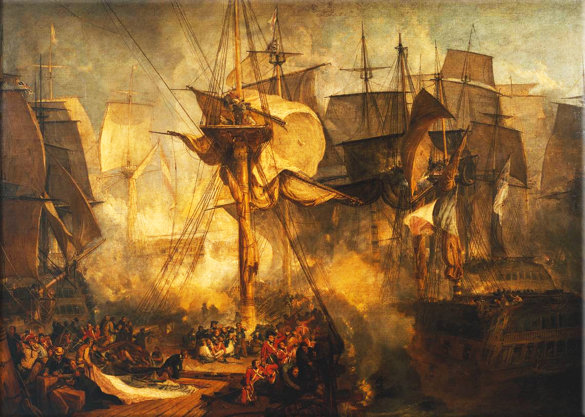 Napoleonic Wars: Battle of Trafalgar; A British fleet led by Vice Admiral Lord Nelson defeats a combined French and Spanish fleet off the coast of Spain under Admiral Villeneuve. It signals almost the end of French maritime power and leaves Britain's navy unchallenged until the 20th century