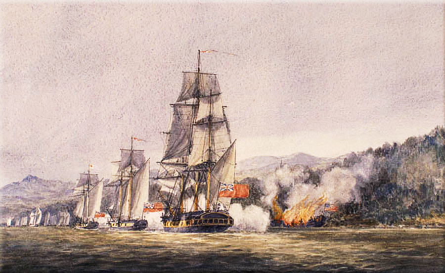 American Revolutionary War: Battle of Valcour Island; on Lake Champlain a fleet of American boats is defeated by the Royal Navy, but delays the British advance until 1777