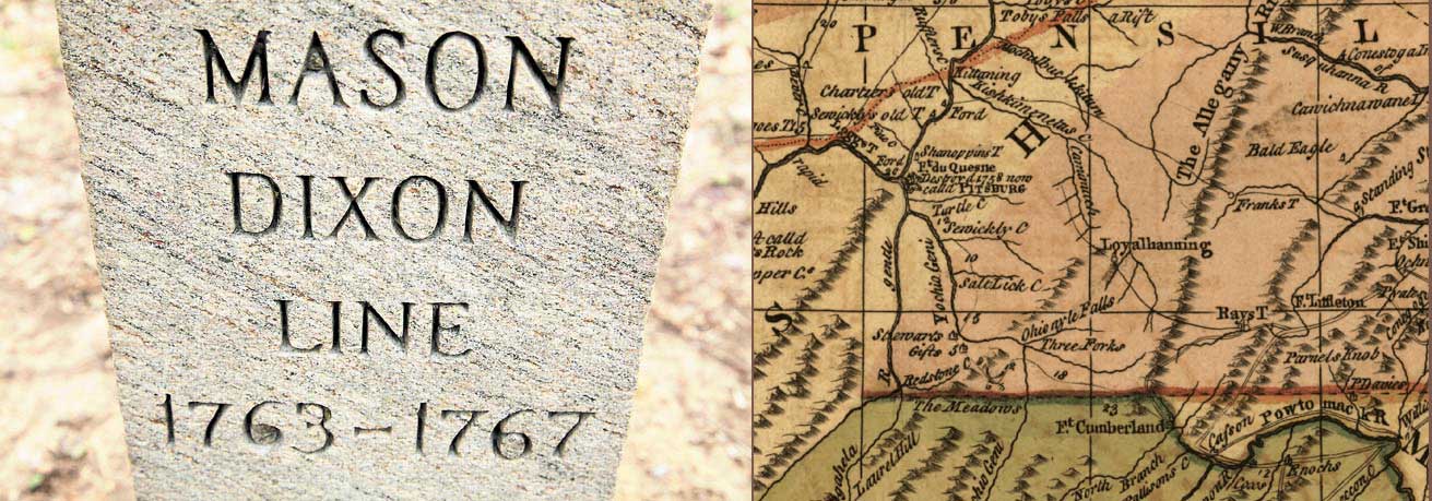 Surveying for the Mason–Dixon Line separating Maryland from Pennsylvania is completed